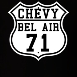 Highway Route 1971 Chevy Bel Air Classic Car T Shirt