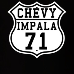 Highway Route 1971 Chevy Impala Classic Car T Shirt