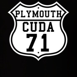 Highway Route 1971 Plymouth Barracuda Classic Car T Shirt