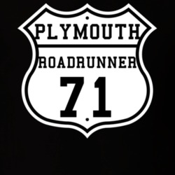 Highway Route 1971 Plymouth Roadrunner Classic Car T Shirt
