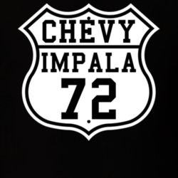 Highway Route 1972 Chevrolet Impala Classic Car T Shirt