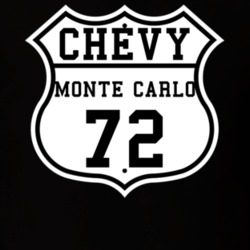 Highway Route 1972 Chevrolet Monte Carlo Classic Car T Shirt