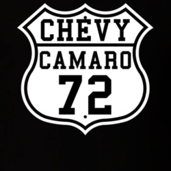 Highway Route 1972 Chevy Camaro Classic Car T Shirt