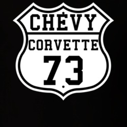 Highway Route 1973 Chevrolet Corvette Classic Car T Shirt