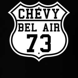 Highway Route 1973 Chevy Bel Air Classic Car T Shirt
