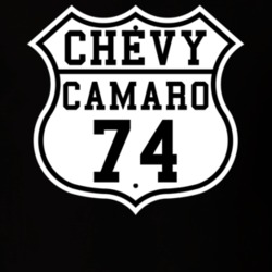 Highway Route 1974 Chevy Camaro Classic Car T Shirt