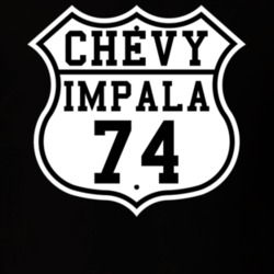 Highway Route 1974 Chevy Impala Classic Car T Shirt