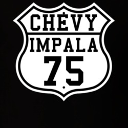 Highway Route 1975 Chevrolet Impala Classic Car T Shirt