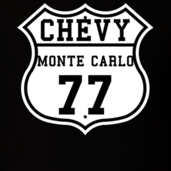 Highway Route 1977 Chevrolet Monte Carlo Classic Car T Shirt