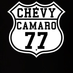 Highway Route 1977 Chevy Camaro Classic Car T Shirt