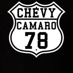 Highway Route 1978 Chevy Camaro Classic Car T Shirt
