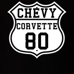 Highway Route 1980 Chevrolet Corvette Classic Car T Shirt