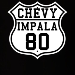 Highway Route 1980 Chevrolet Impala Classic Car T Shirt