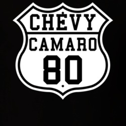 Highway Route 1980 Chevy Camaro Classic Car T Shirt