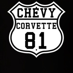 Highway Route 1981 Chevrolet Corvette Classic Car T Shirt