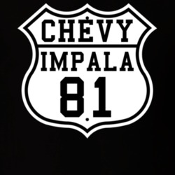 Highway Route 1981 Chevrolet Impala Classic Car T Shirt