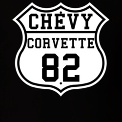 Highway Route 1982 Chevrolet Corvette Classic Car T Shirt