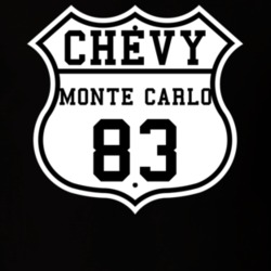 Highway Route 1983 Chevrolet Monte Carlo Classic Car T Shirt