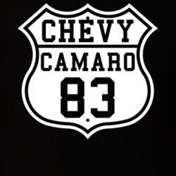 Highway Route 1983 Chevy Camaro Classic Car T Shirt