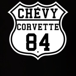 Highway Route 1984 Chevrolet Corvette Classic Car T Shirt