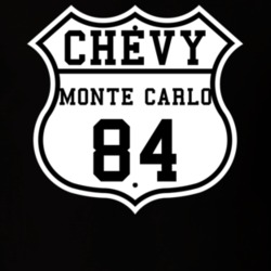 Highway Route 1984 Chevrolet Monte Carlo Classic Car T Shirt