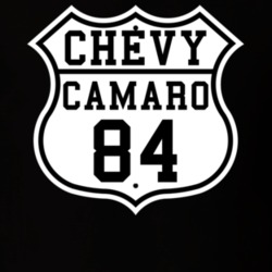 Highway Route 1984 Chevy Camaro Classic Car T Shirt