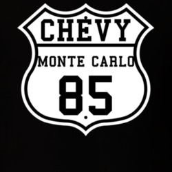 Highway Route 1985 Chevrolet Monte Carlo Classic Car T Shirt