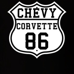 Highway Route 1986 Chevrolet Corvette Classic Car T Shirt