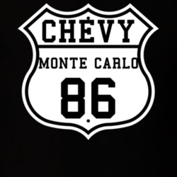 Highway Route 1986 Chevrolet Monte Carlo Classic Car T Shirt