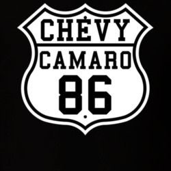 Highway Route 1986 Chevy Camaro Classic Car T Shirt