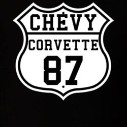 Highway Route 1987 Chevrolet Corvette Classic Car T Shirt