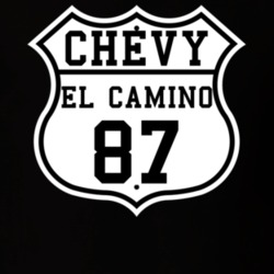 Highway Route 1987 Chevrolet El Camino Classic Car T Shirt