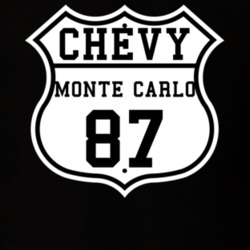 Highway Route 1987 Chevrolet Monte Carlo Classic Car T Shirt
