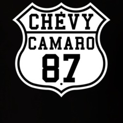 Highway Route 1987 Chevy Camaro Classic Car T Shirt