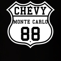 Highway Route 1988 Chevrolet Monte Carlo Classic Car T Shirt