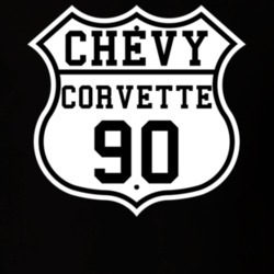 Highway Route 1990 Chevrolet Corvette Classic Car T Shirt