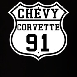 Highway Route 1991 Chevrolet Corvette Classic Car T Shirt