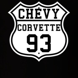 Highway Route 1993 Chevrolet Corvette Classic Car T Shirt