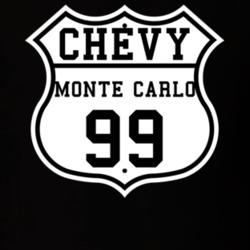 Highway Route 1999 Chevrolet Monte Carlo Classic Car T Shirt