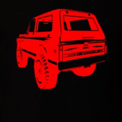1972 Chevy Blazer Rear View Red Graphic T Shirt