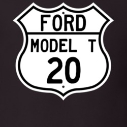 1920 Model T Custom Highway Route Sign T Shirt