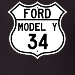 1934 Model Y Custom Highway Route Sign T Shirt