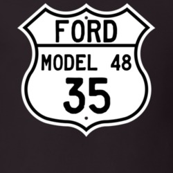 1935 Model 48 Custom Highway Route Sign T Shirt