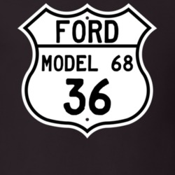1936 Model 68 Custom Highway Route Sign T Shirt
