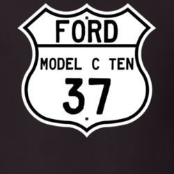 1937 Model C Ten Custom Highway Route Sign T Shirt