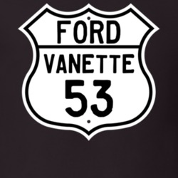 1953 Vanette Custom Highway Route Sign T Shirt
