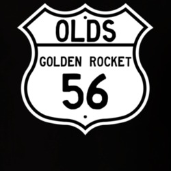 Highway Route Sign 1956 Oldsmobile Golden Rocket  T Shirt