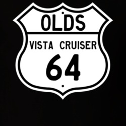 Highway Route Sign 1964 Oldsmobile Vista Cruiser  T Shirt