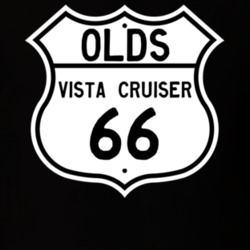 Highway Route Sign 1966 Oldsmobile Vista Cruiser  T Shirt