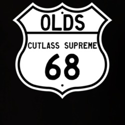 Highway Route Sign 1968 Oldsmobile Cutlass Supreme  T Shirt